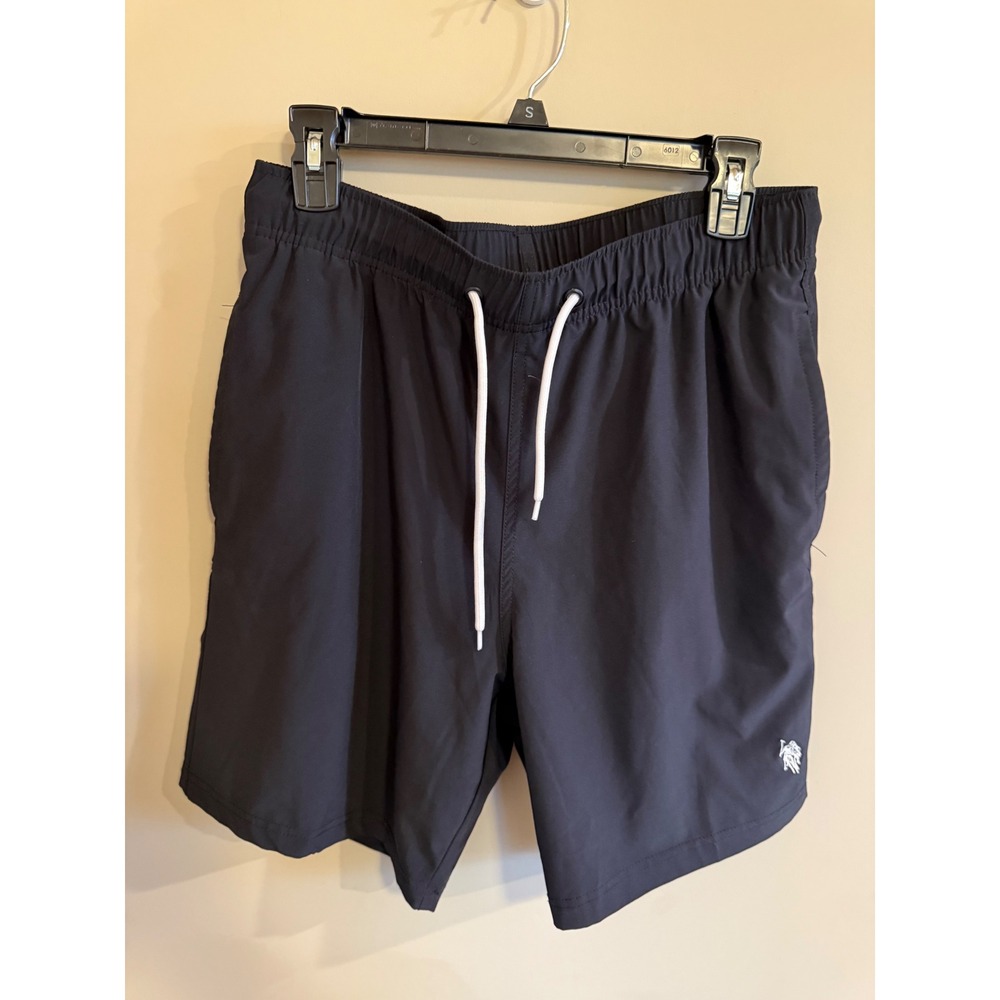 US Polo Assn Shorts Black Mens Size Medium Elastic Waist Drawstring